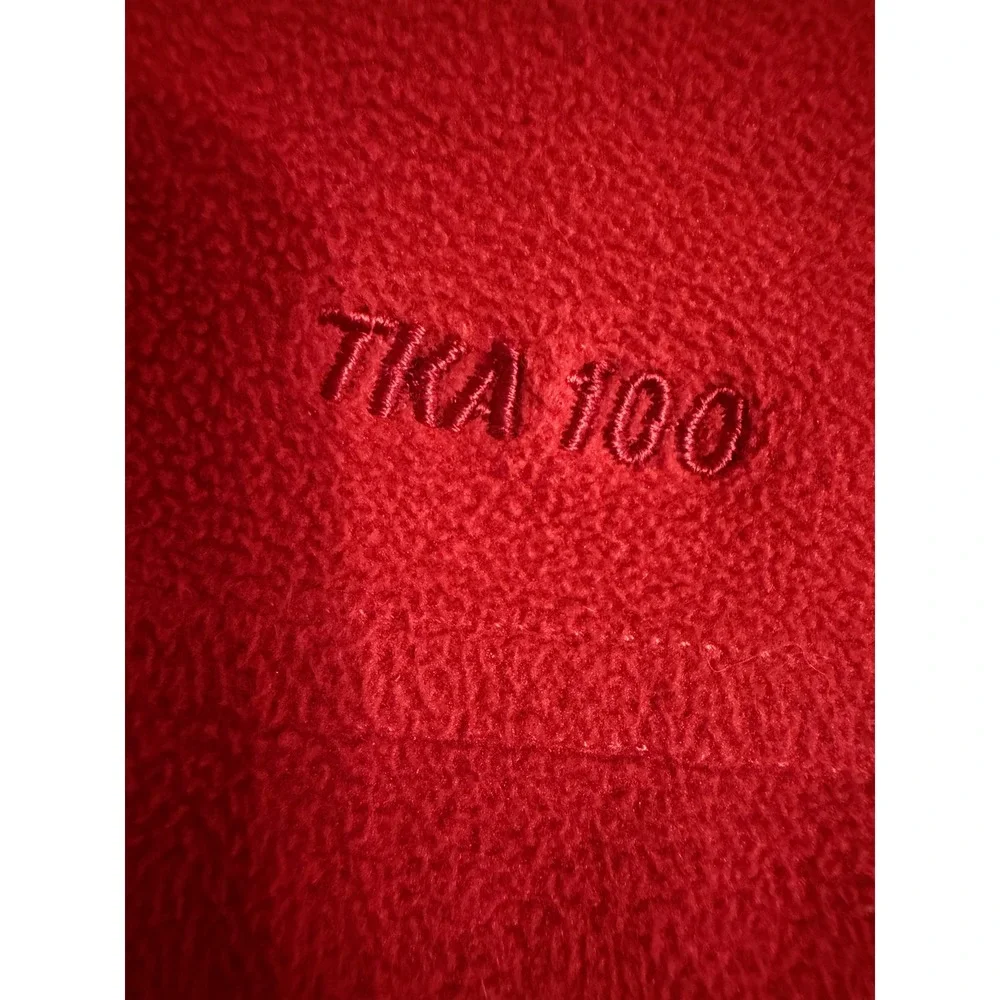 The North Face TKA 100 Mens L Red Quarter Zip Fleece Pullover Gorpcore Vintage